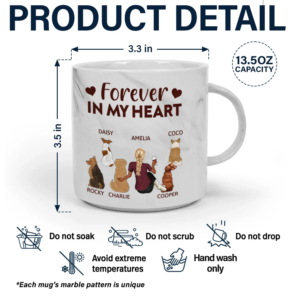 A Bond That Can't Be Broken Dog Mom - Personalized Marble Mug - Image 5