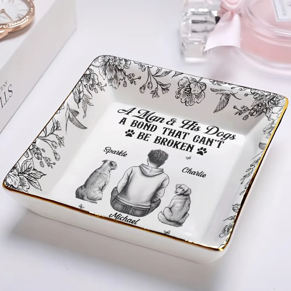 A Bond That Can't Be Broken Dog Toile - Personalized Ring Dish - Image 2