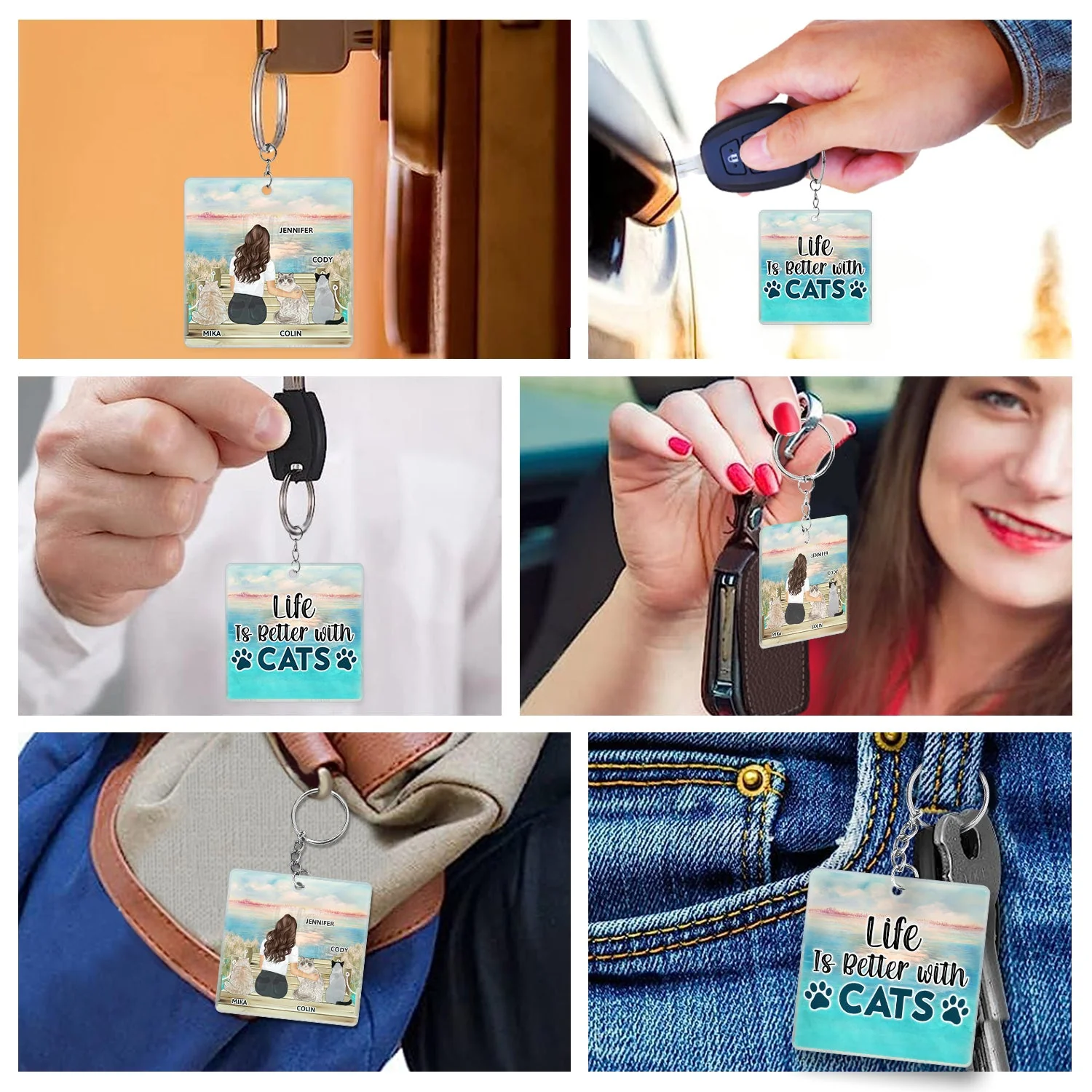 A Bond That Can't Be Broken - Gift For Cat Lovers, Cat Mom, Cat Dad - Personalized Acrylic Keychain - Image 6