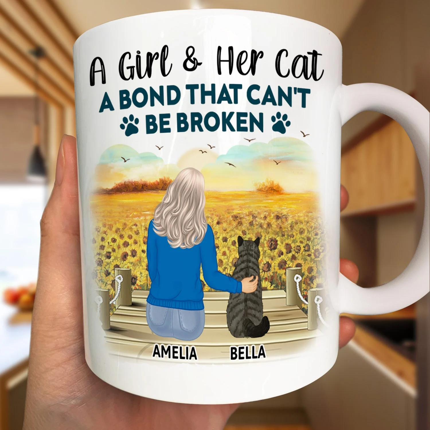 A Bond That Can't Be Broken - Gift For Cat Lovers, Cat Mom, Cat Dad - Personalized Mug - Image 4