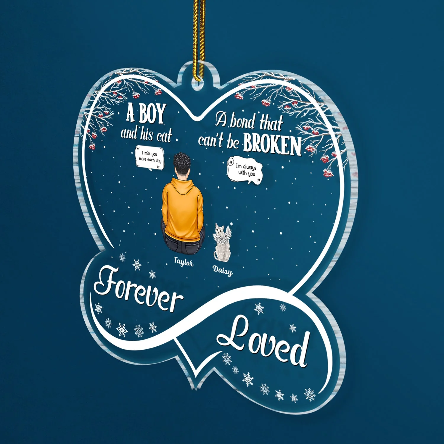 A Bond That Can't Be Broken - Gift For Dog Cat Lovers - Personalized Custom Shaped Acrylic Ornament - Image 2