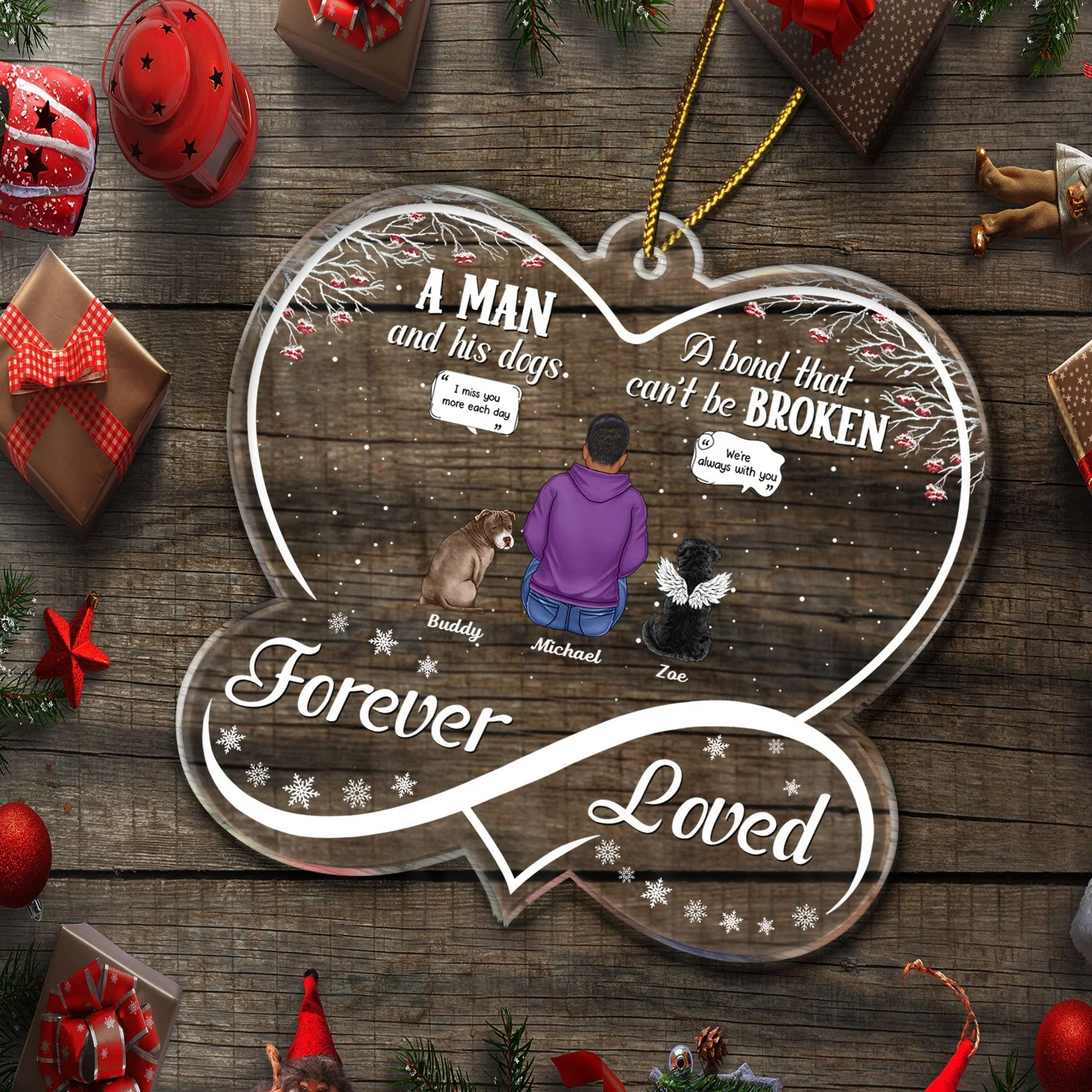 A Bond That Can't Be Broken - Gift For Dog Cat Lovers - Personalized Custom Shaped Acrylic Ornament - Image 5