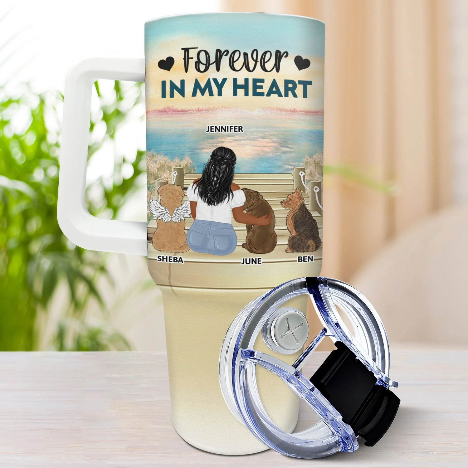 A Bond That Can't Be Broken - Gift For Dog Lovers, Dog Mom, Dog Dad - Personalized 40oz Tumbler With Straw - Image 3