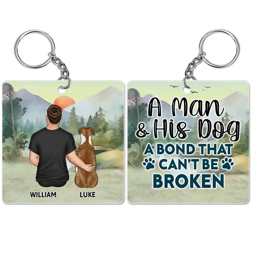 A Bond That Can't Be Broken - Gift For Dog Lovers, Dog Mom, Dog Dad - Personalized Acrylic Keychain - Image 2