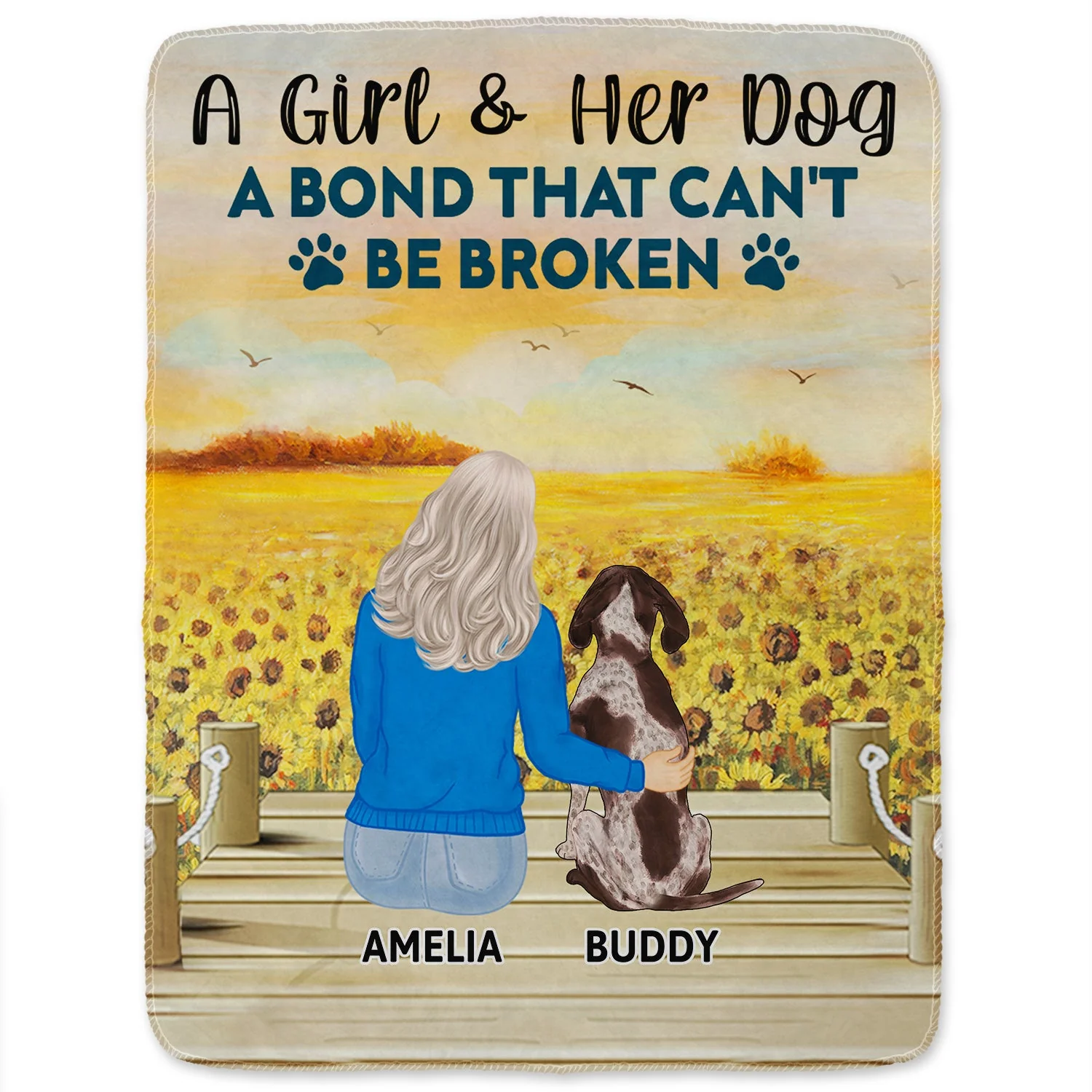 A Bond That Can't Be Broken - Gift For Dog Lovers, Dog Mom, Dog Dad - Personalized Fleece Blanket - Image 2
