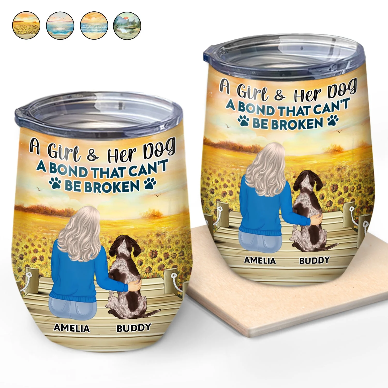 A Bond That Can't Be Broken - Gift For Dog Lovers, Dog Mom, Dog Dad - Personalized Wine Tumbler