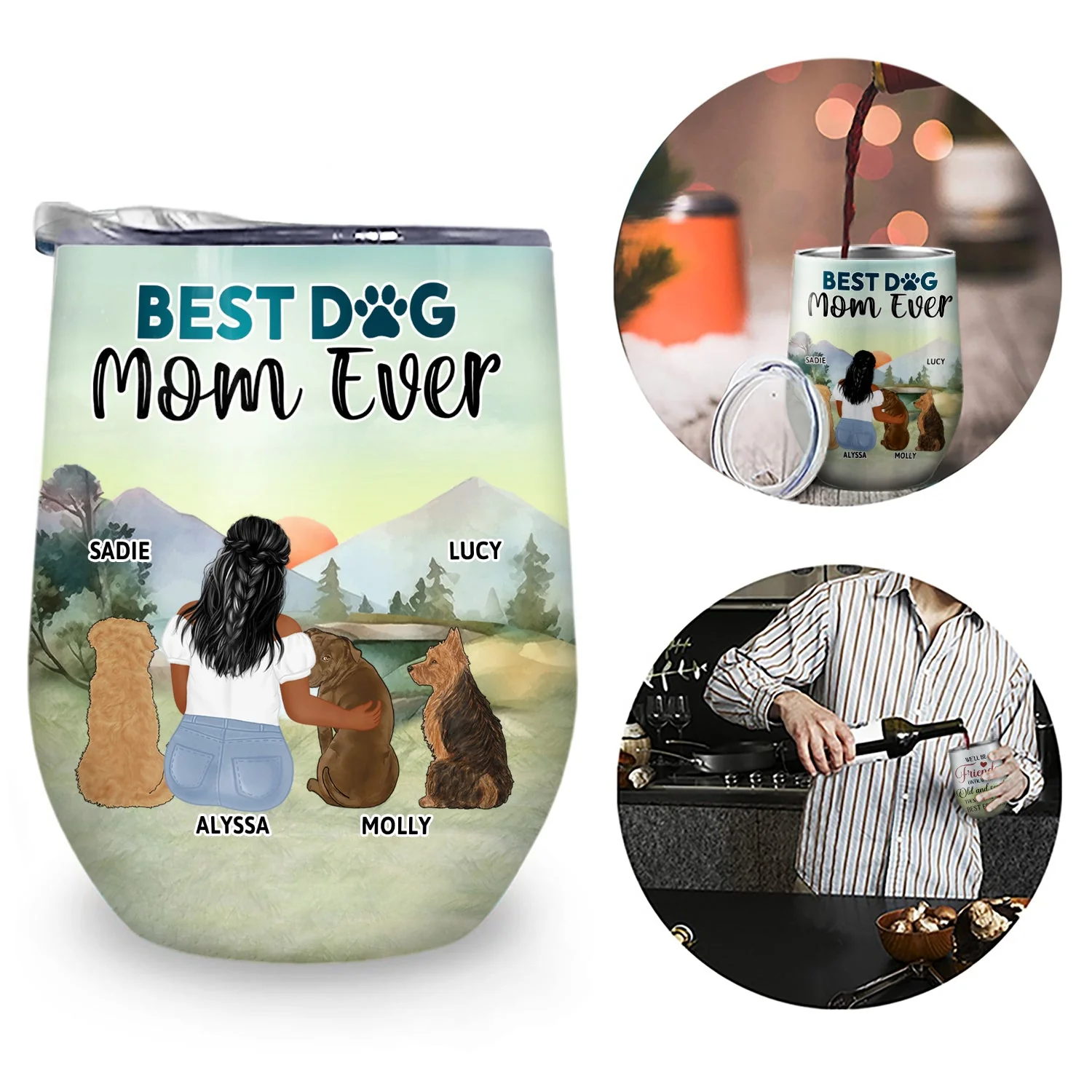 A Bond That Can't Be Broken - Gift For Dog Lovers, Dog Mom, Dog Dad - Personalized Wine Tumbler - Image 2