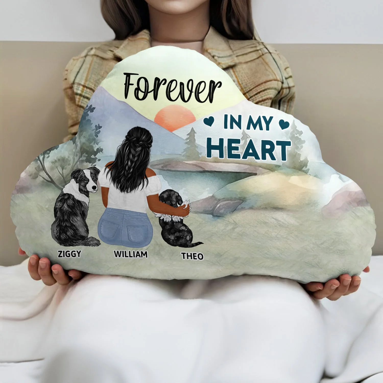 A Bond That Can't Be Broken - Gift For Dog Lovers, Dog Mom - Personalized Cloud Shaped Pillow - Image 3