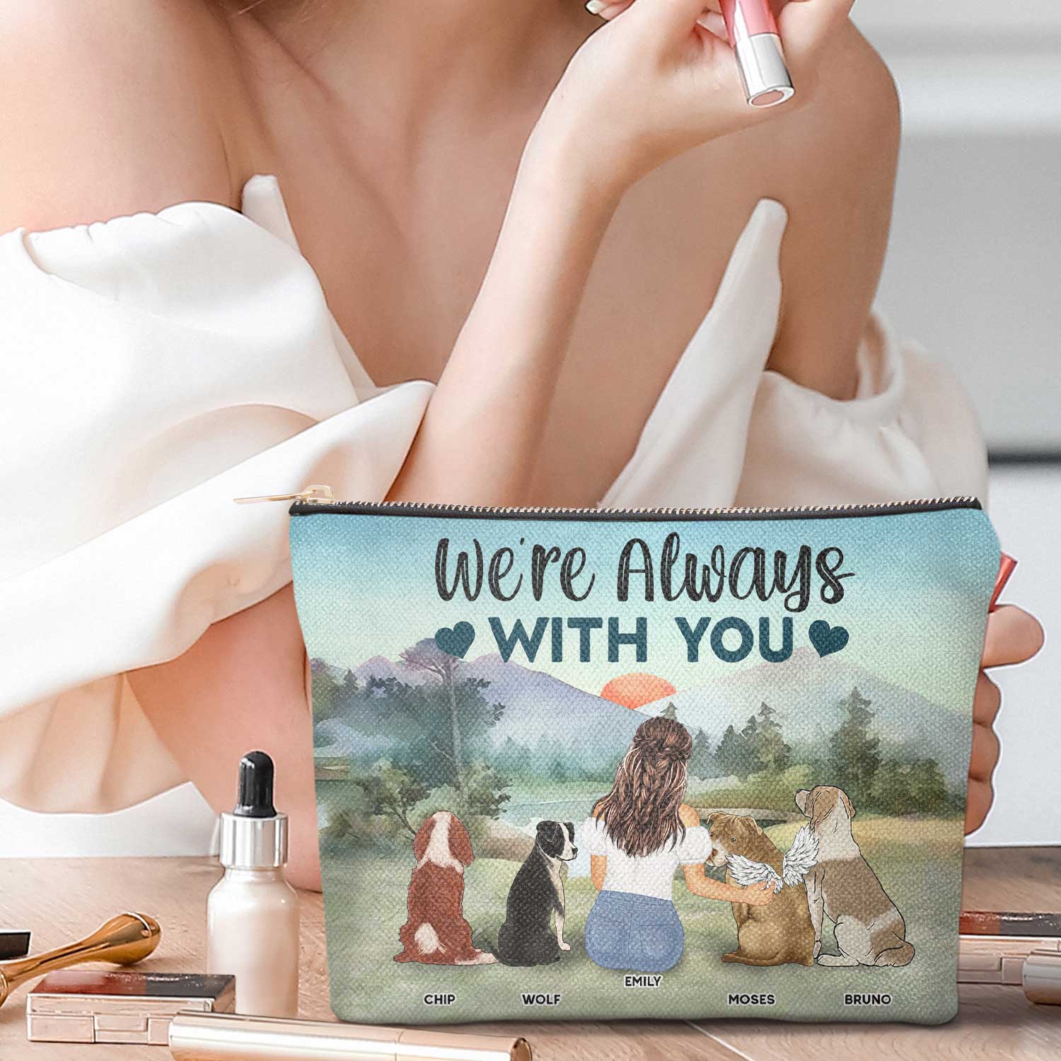 A Bond That Can't Be Broken - Gift For Dog Lovers, Dog Mom - Personalized Cosmetic Bag - Image 2