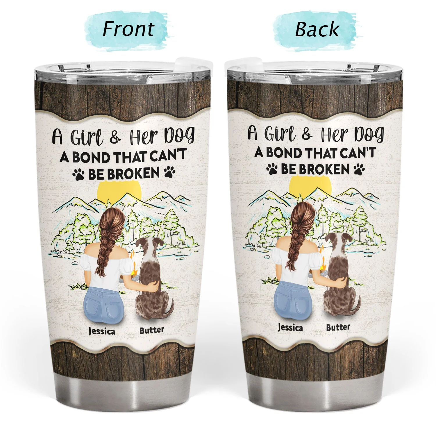 A Bond That Can't Be Broken - Gift For Dog Lovers - Personalized Tumbler - Image 3