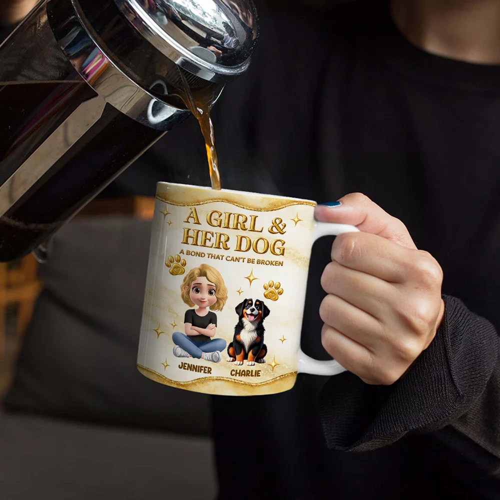 A Bond That Can't Be Broken Golden 3D Effect - Personalized White Edge-to-Edge Mug - Image 4