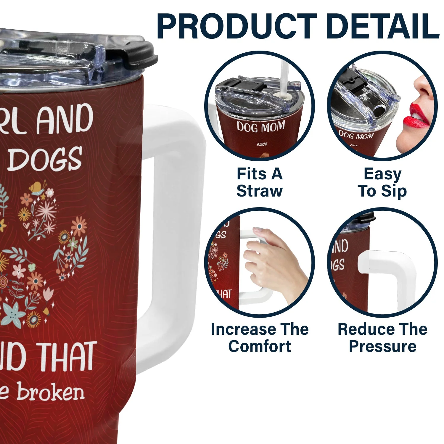 A Bond That Can't Be Broken - Holiday, Birthday Gift For Dog Lovers, Dog Mom - Personalized 40oz Tumbler With Straw - Image 5