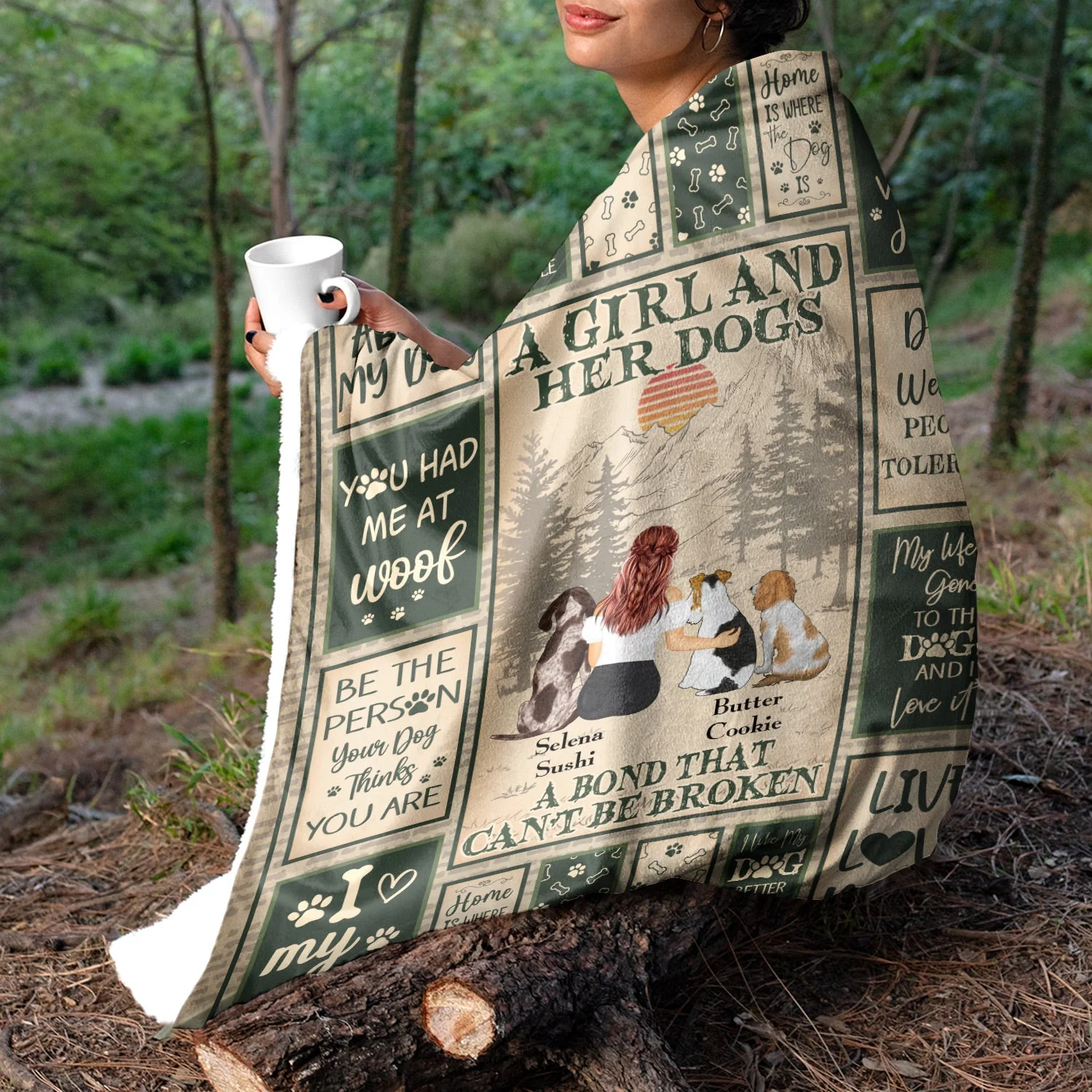 A Bond That Can't Be Broken I Like My Dog - Gift For Dog Lovers - Personalized Fleece Blanket, Sherpa Blanket - Image 5