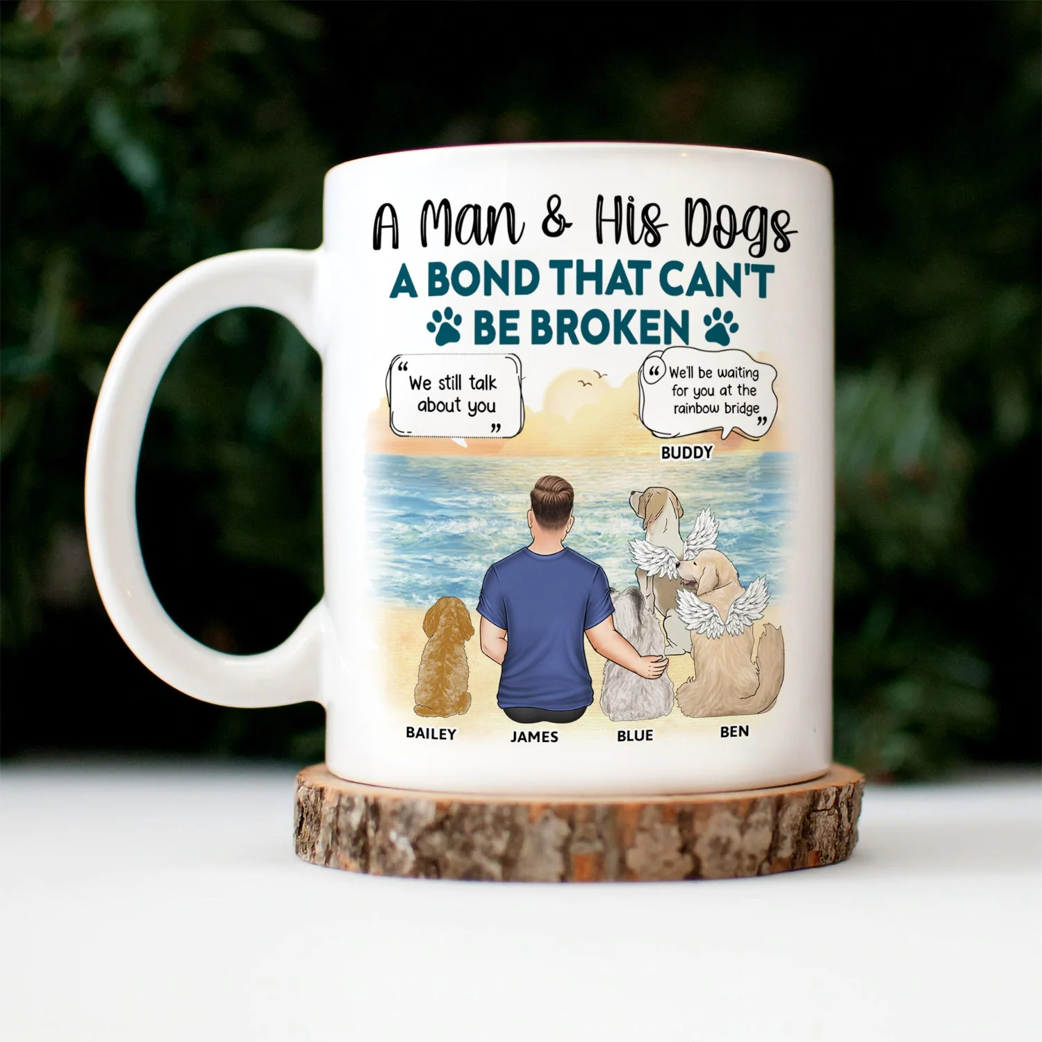 A Bond That Can't Be Broken - Memorial Gift For Dog Lovers, Dog Mom, Dog Dad - Personalized Mug - Image 3