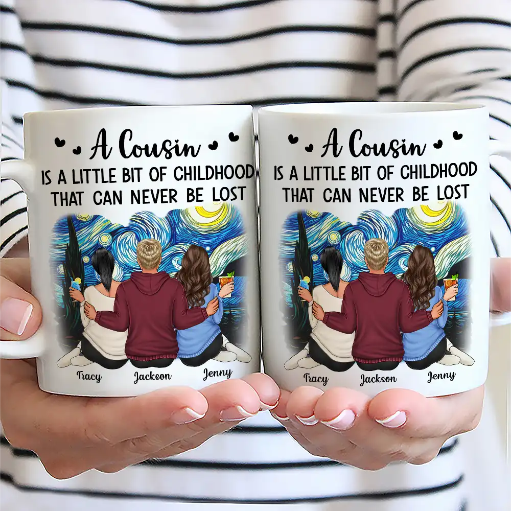 A Cousin Is A Little Bit Of Childhood - Personalized Mug - Image 2