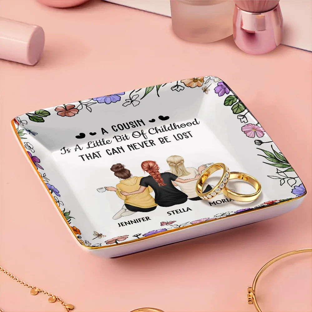 A Cousin Is A Little Bit Of Childhood - Personalized Ring Dish - Image 3