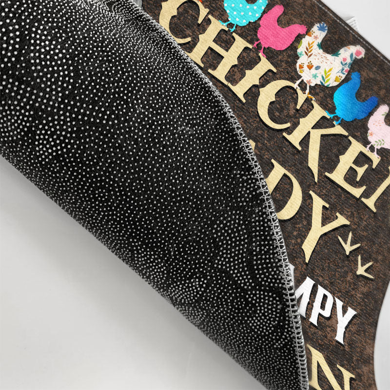 A Crazy Chicken Lady Live Here Farm Chicken - Personalized Custom Doormat - Image 3