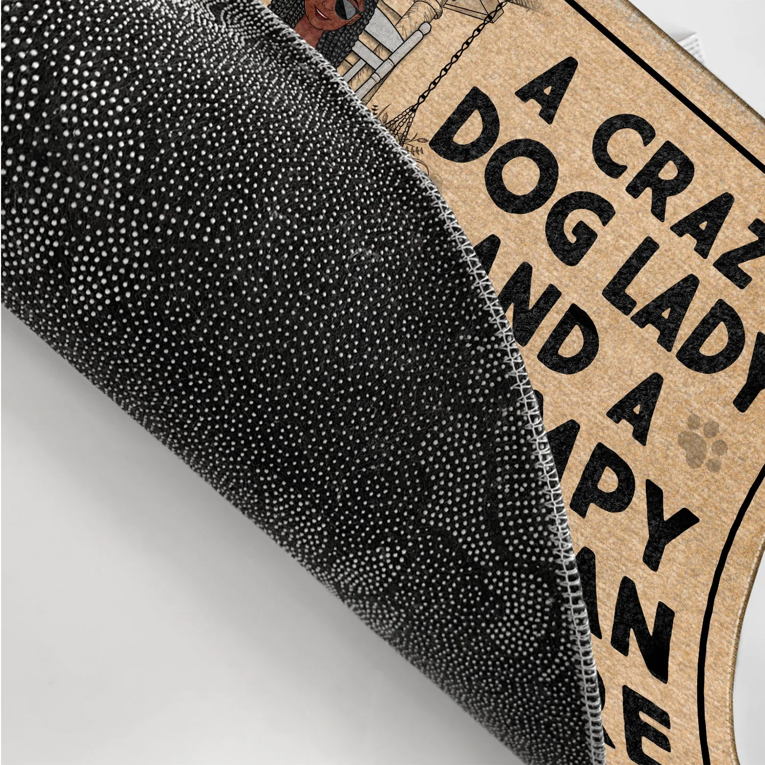 A Crazy Dog Lady And Her Grumpy Old Man Live Here - Home Decor For Couples, Pet Lovers - Personalized Doormat - Image 3