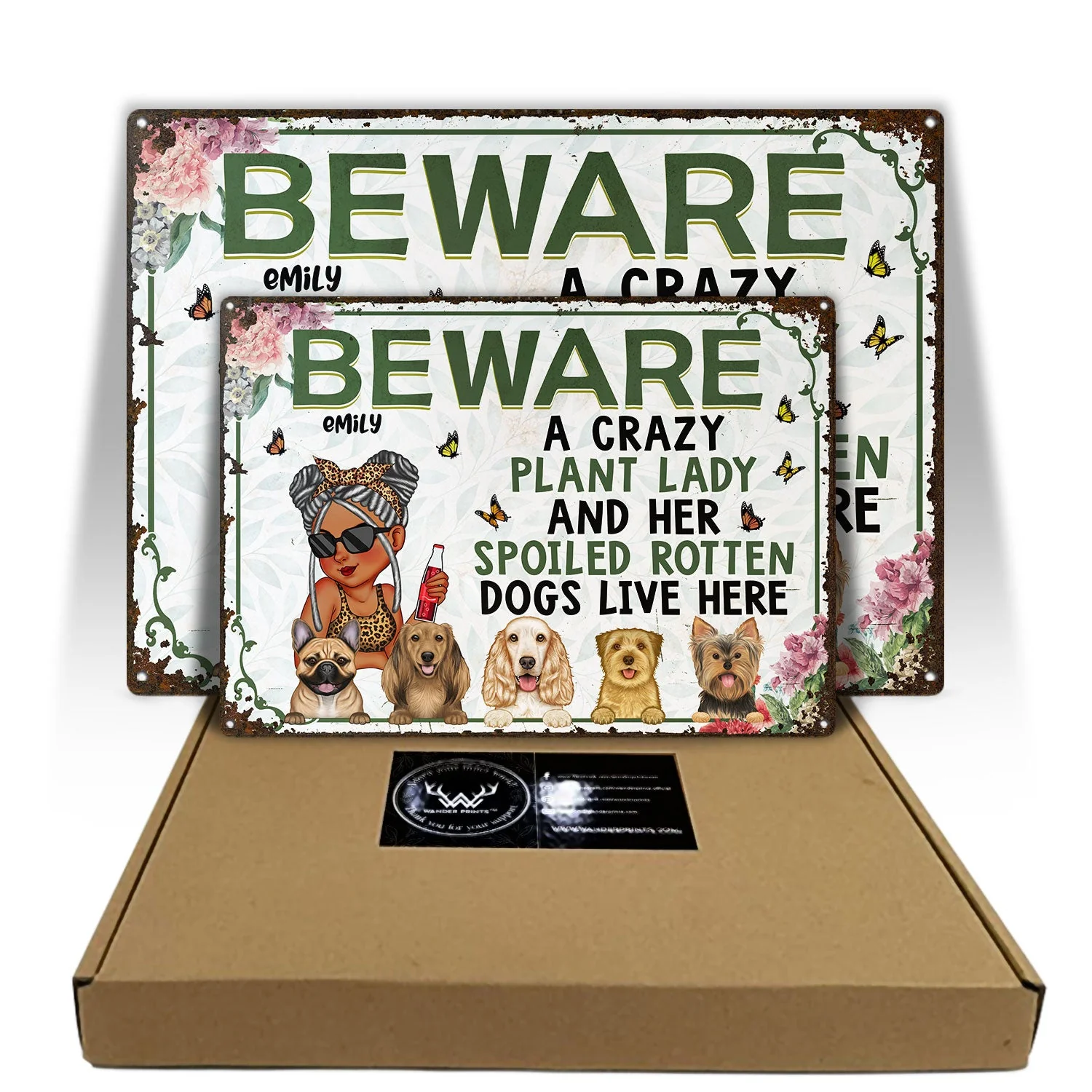 A Crazy Plant Lady & Her Spoiled Rotten Dogs - Backyard Sign, Gift For Gardening Lovers, Gardeners, Dog Lovers - Personalized Classic Metal Signs - Image 5