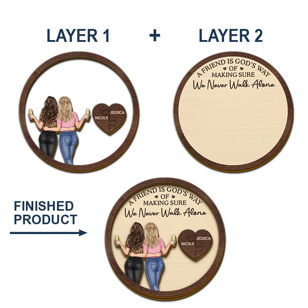 A Friend Is God's Way Of Making Sure We Never Walk Alone - Personalized Custom Shaped Car Visor Clip - Image 5