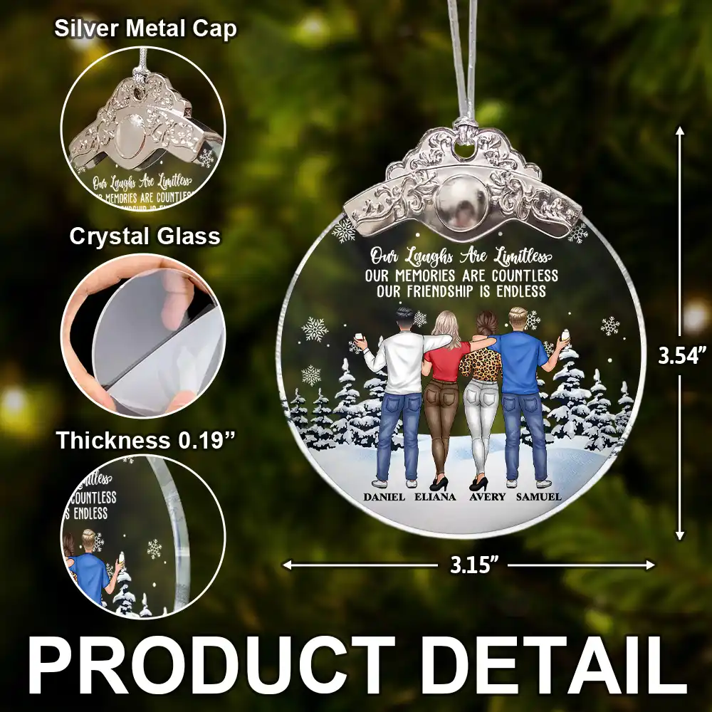 A Friend Is God's Way Of Making Sure We Never Walk Alone - Personalized Glass Ornament With Silver Cap - Image 5
