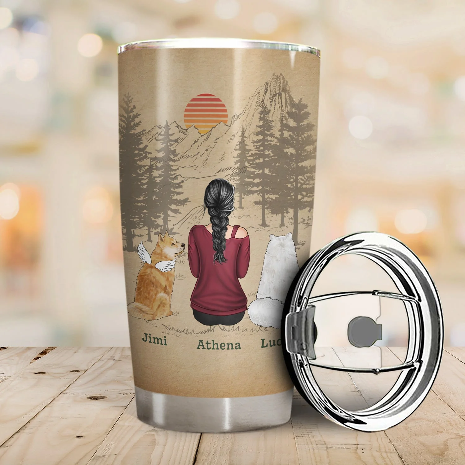 A Girl And Her Dog A Bond That Can‘t Be Broken - Gift For Dog Lovers - Personalized Custom Tumbler - Image 2