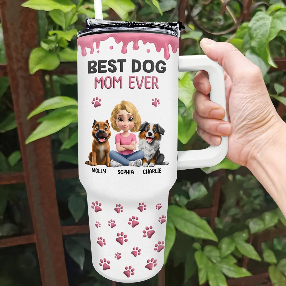 A Girl And Her Dog A Bond That Can't Be Broken - Personalized 40oz Tumbler With Straw - Image 2