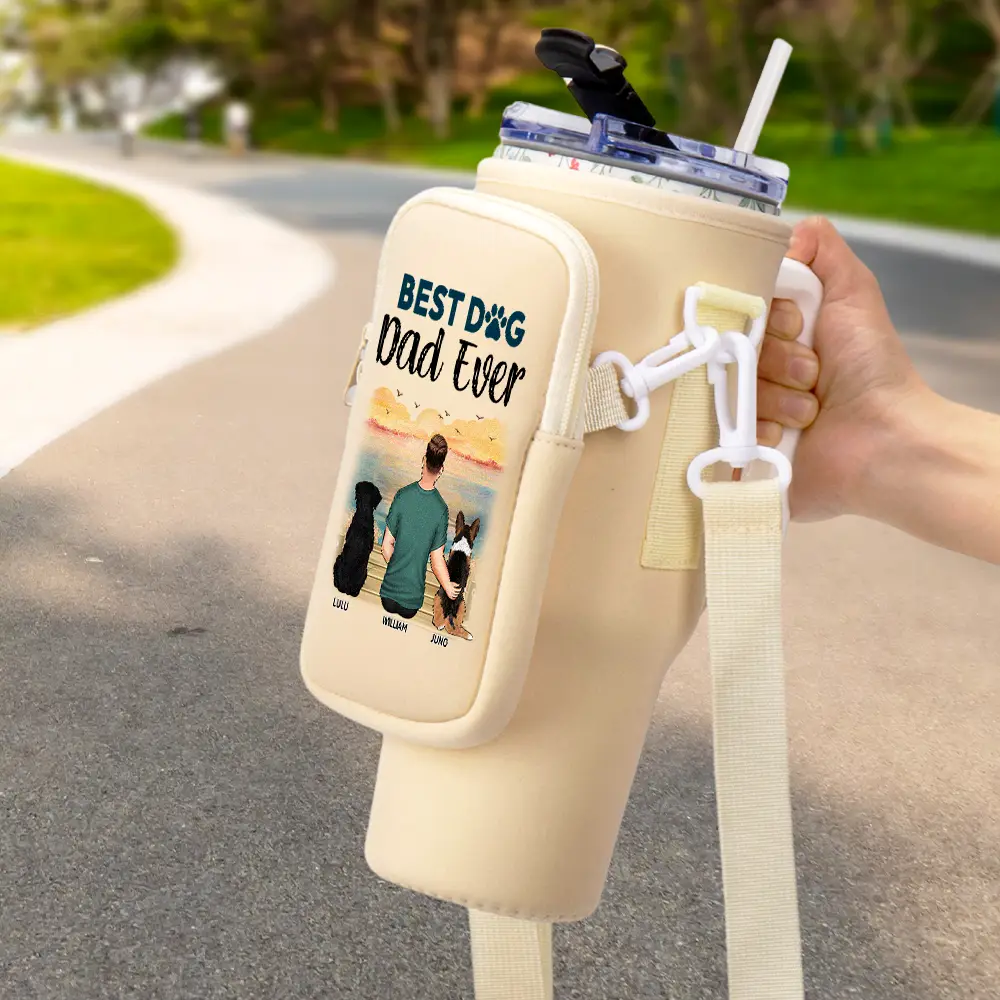 A Girl And Her Dog A Bond That Can't Be Broken - Personalized Bottle Carrier Bag - Image 2