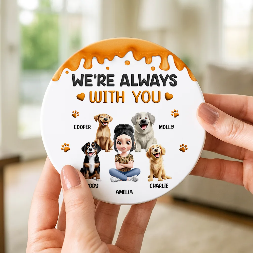A Girl And Her Dog A Bond That Can't Be Broken - Personalized Ceramic Coaster - Image 4