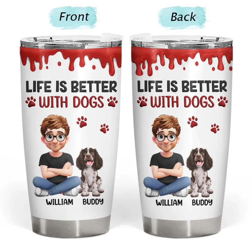 A Girl And Her Dog A Bond That Can't Be Broken - Personalized Tumbler - Image 3