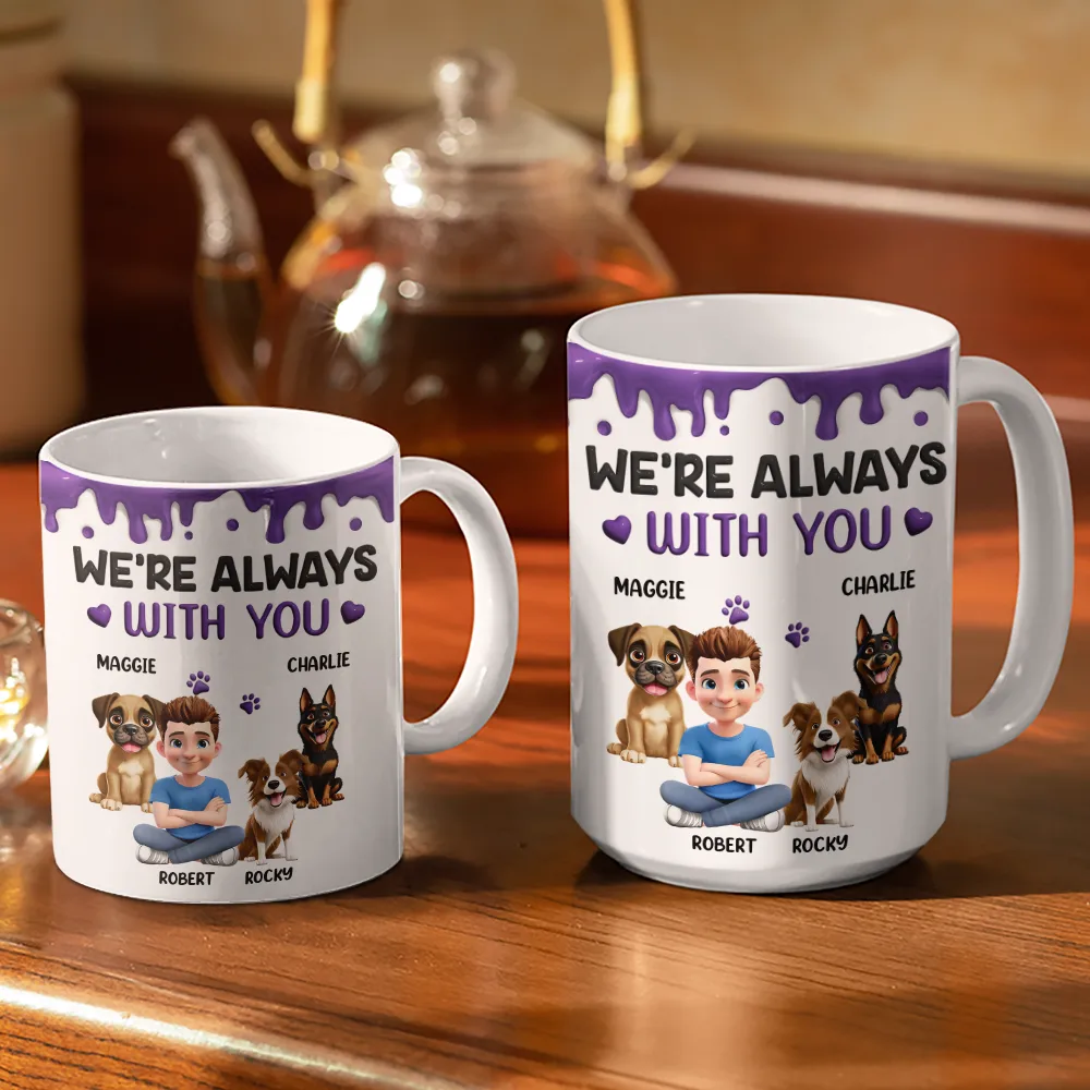 A Girl And Her Dog A Bond That Can't Be Broken - Personalized White Edge-to-Edge Mug - Image 3