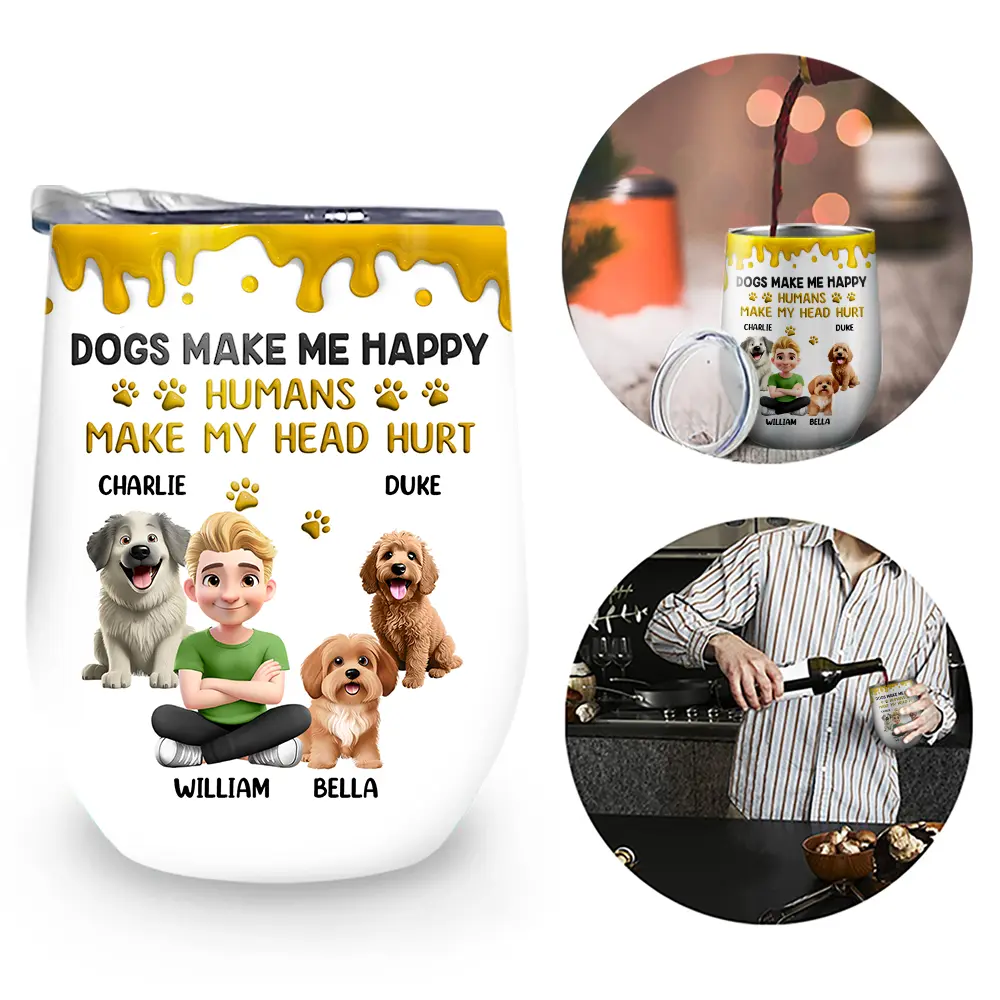 A Girl And Her Dog A Bond That Can't Be Broken - Personalized Wine Tumbler - Image 2