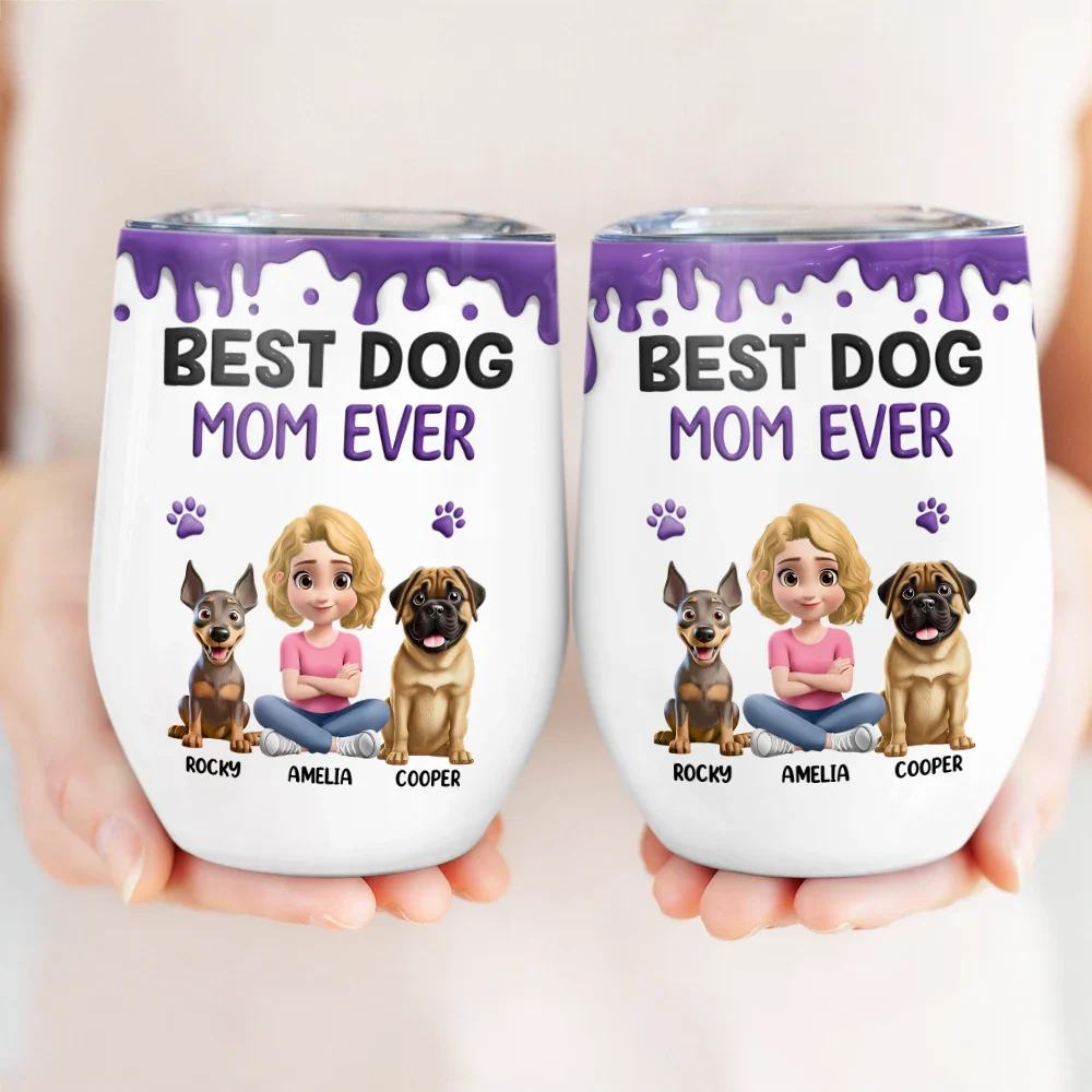 A Girl And Her Dog A Bond That Can't Be Broken - Personalized Wine Tumbler - Image 3