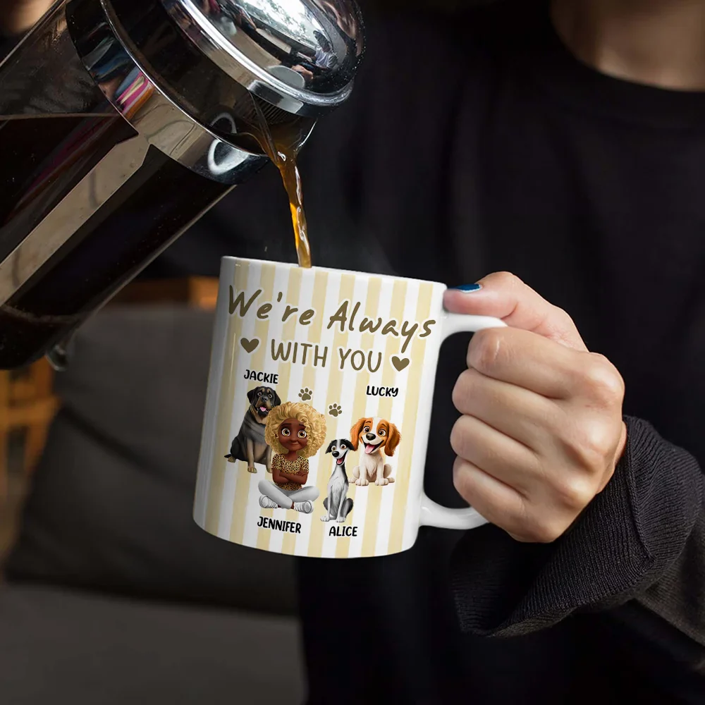 A Girl And Her Dog Stripe Colors - Personalized White Edge-to-Edge Mug - Image 4