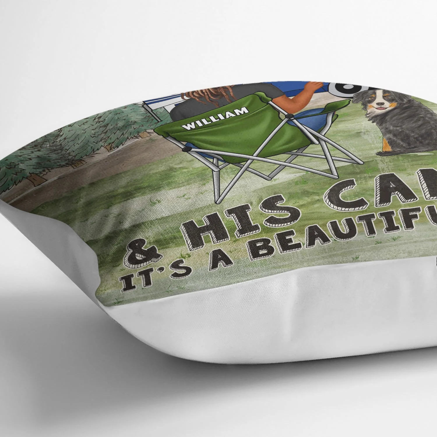 A Girl And Her Dogs Beautiful Thing - Gift For Camping Lovers - Personalized Pillow - Image 3