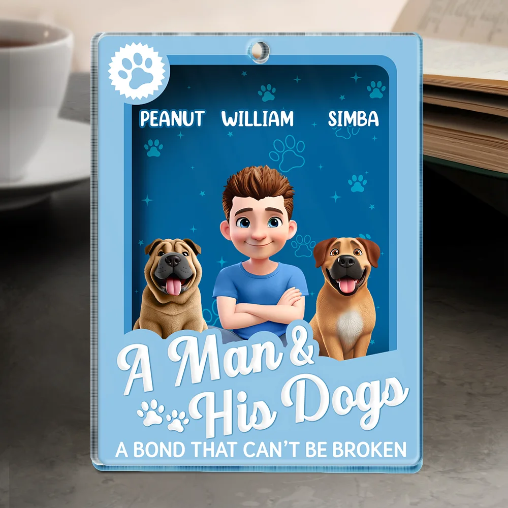 A Girl And Her Dogs - Personalized Custom Shaped Acrylic Plaque - Image 4