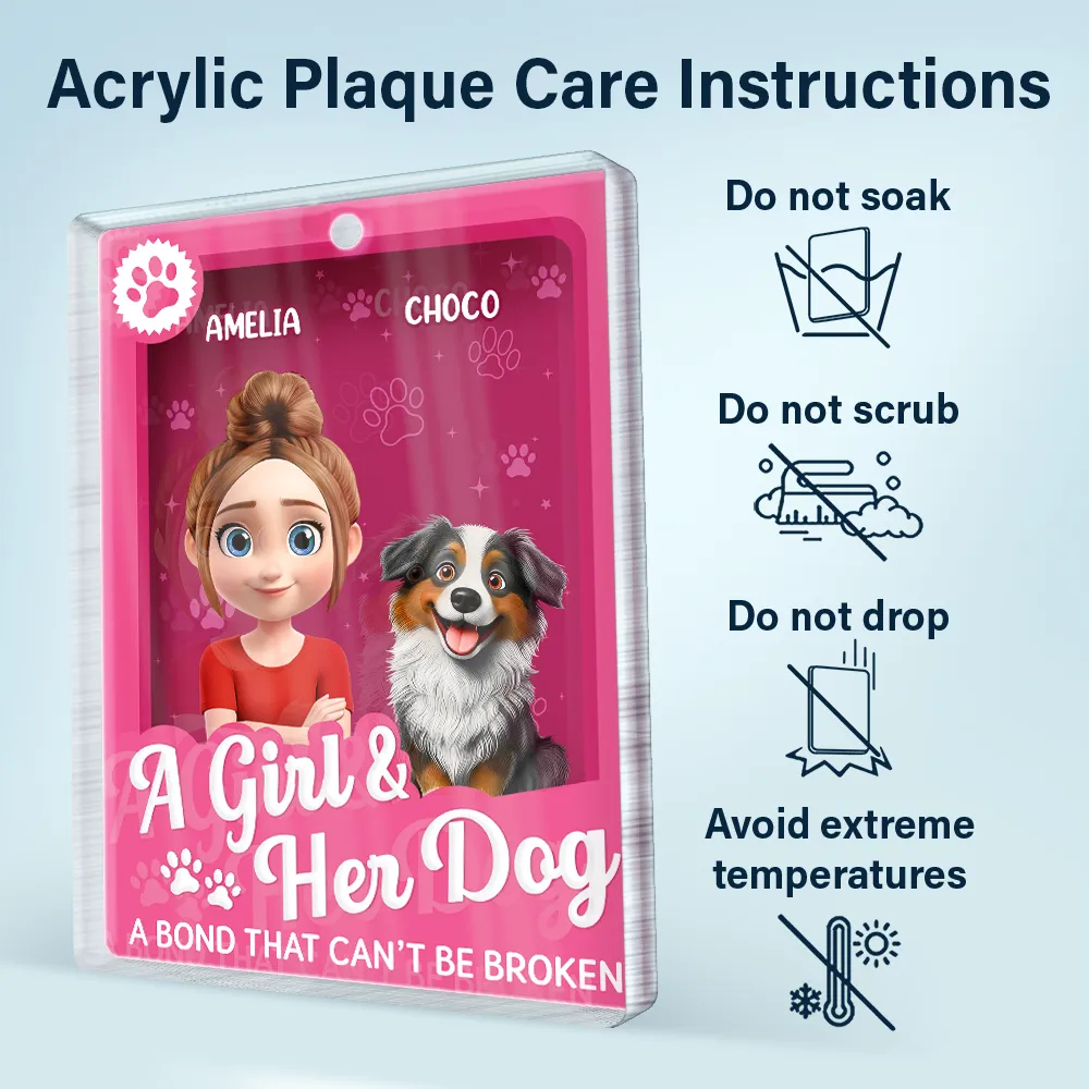 A Girl And Her Dogs - Personalized Custom Shaped Acrylic Plaque - Image 6