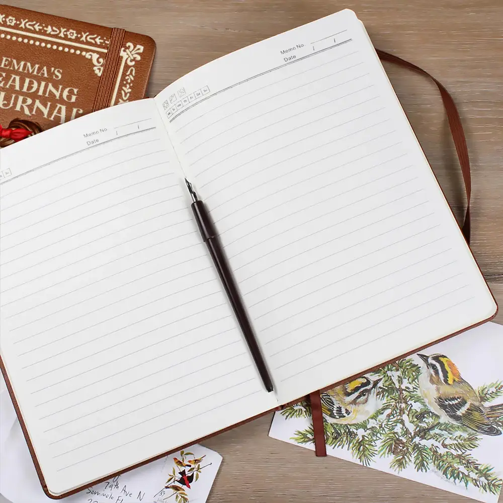 A Girl Who Loves Books Reading Journal - Personalized Leather Journal - Image 2