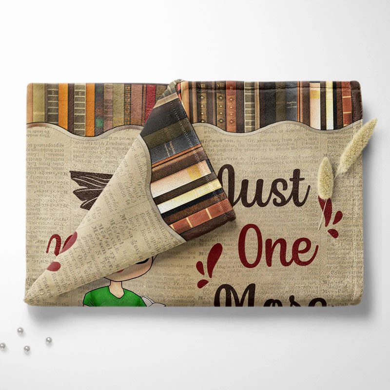 A Girl Who Loves Books Reading - Reading Gift - Personalized Custom Fleece Blanket - Image 4