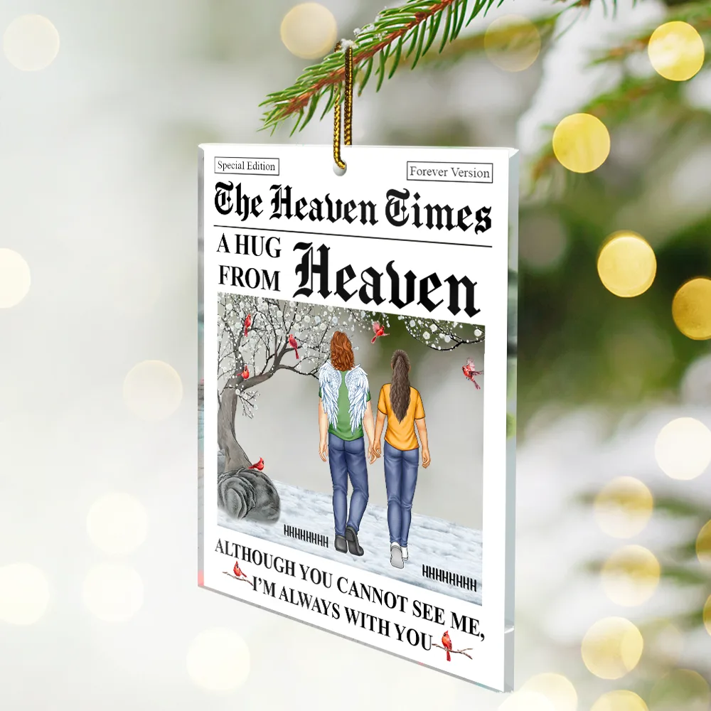 A Hug From Heaven I'm Always With You - Personalized Custom Shaped Acrylic Ornament - Image 2