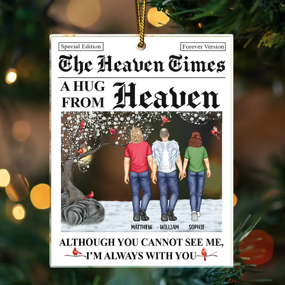 A Hug From Heaven I'm Always With You - Personalized Custom Shaped Acrylic Ornament - Image 3