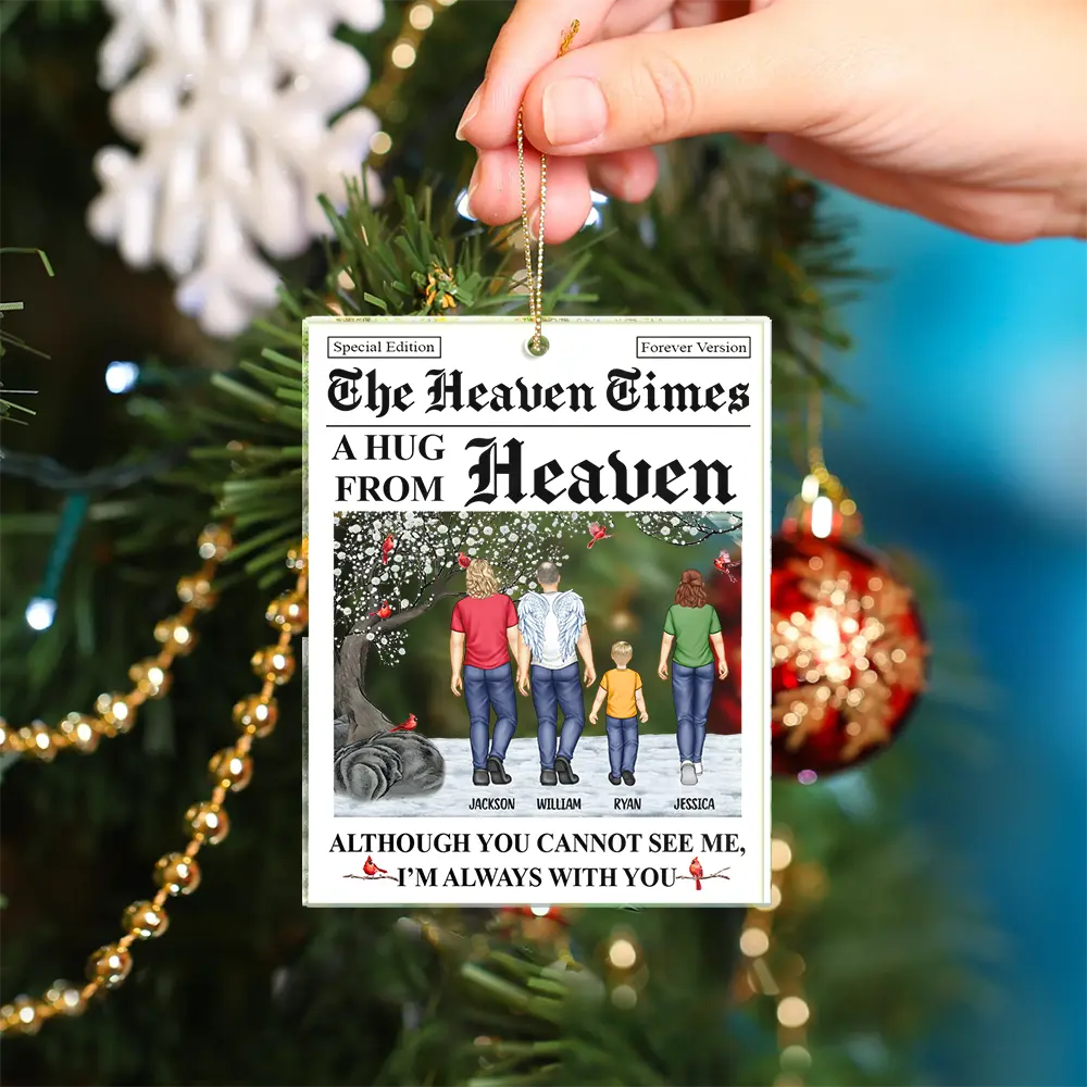 A Hug From Heaven I'm Always With You - Personalized Custom Shaped Acrylic Ornament - Image 4