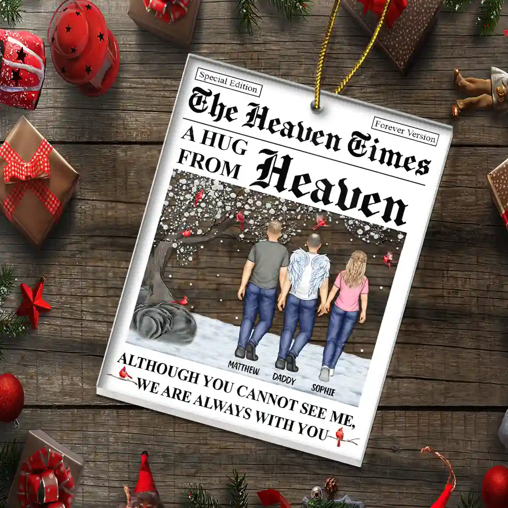 A Hug From Heaven I'm Always With You - Personalized Custom Shaped Acrylic Ornament - Image 5