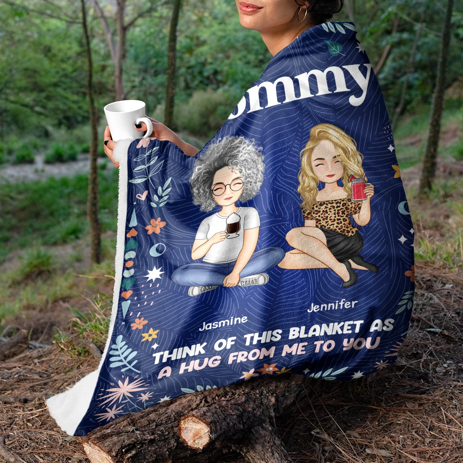 A Hug From Me - Gift For Family - Personalized Fleece Blanket - Image 3