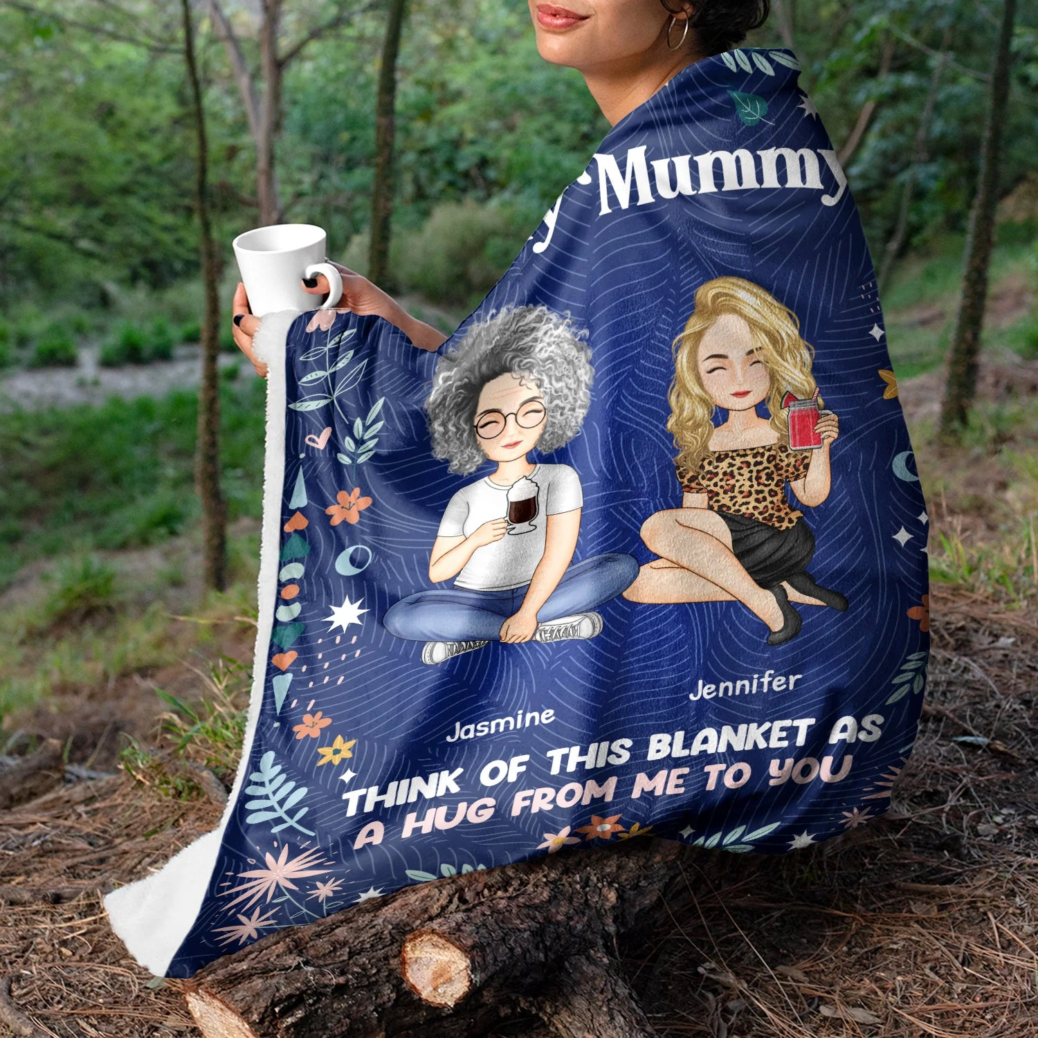 A Hug From Me - Gift For Mother - Personalized Fleece Blanket - Image 3