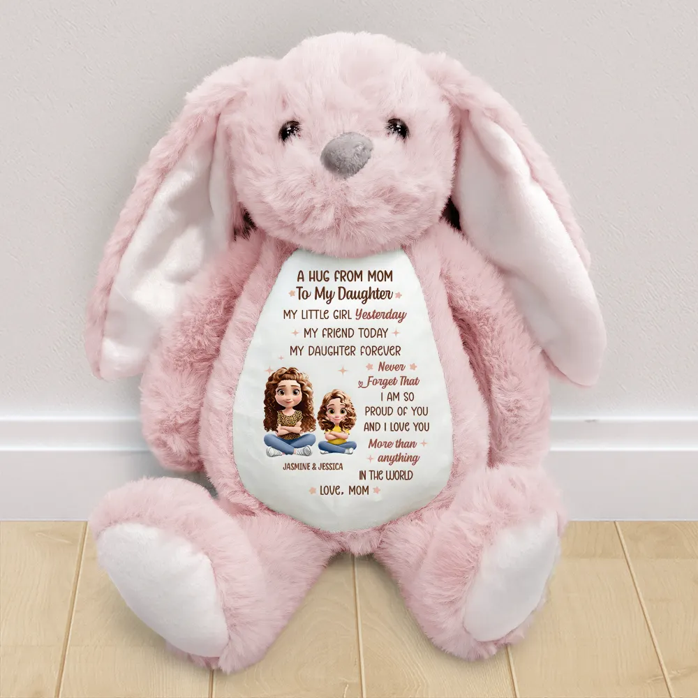 A Hug From Mom 3D Effect - Personalized Soft Toy Bunny - Image 2