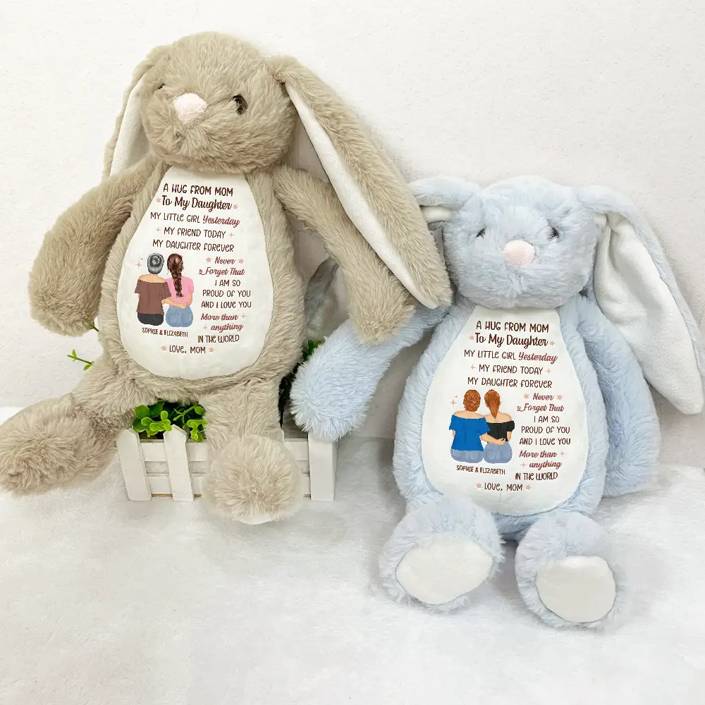 A Hug From Mom - Personalized Soft Toy Bunny - Image 3