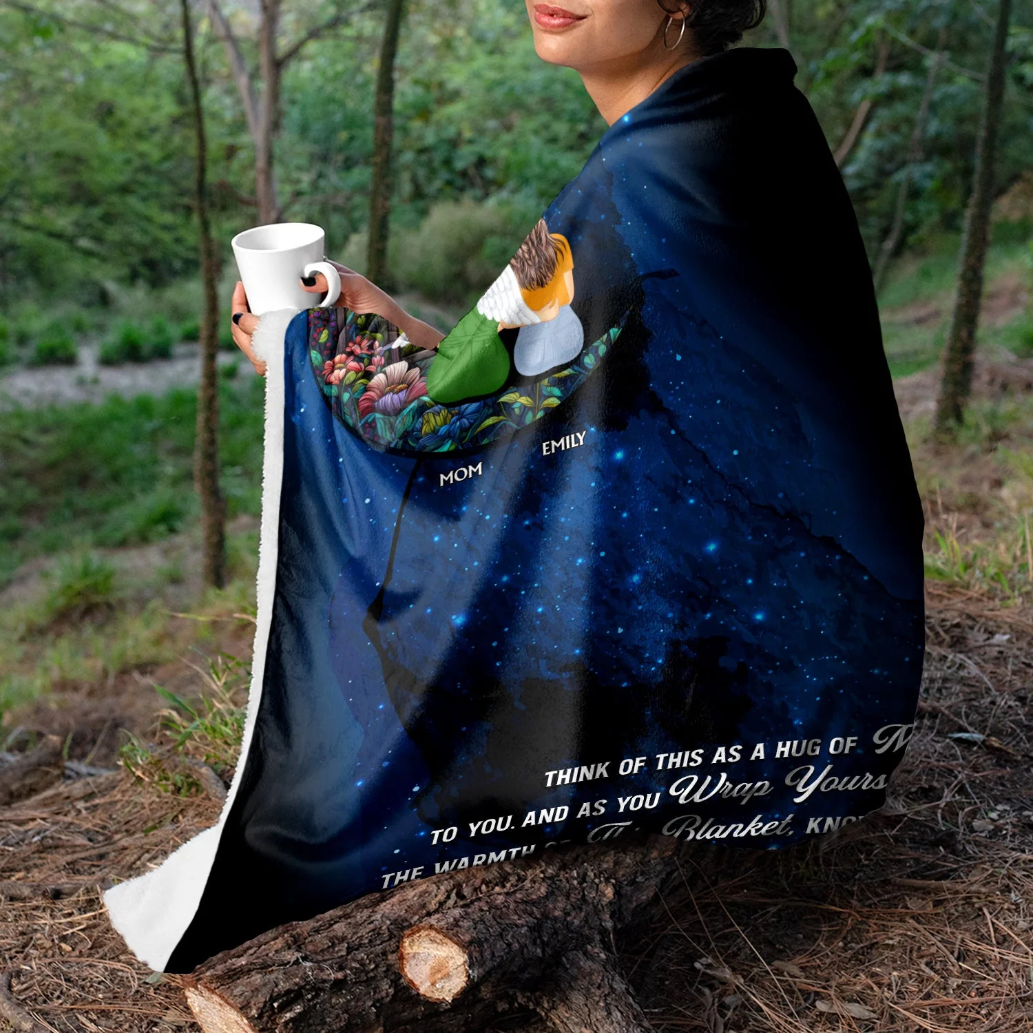A Hug Of Mom - Memorial Gift For Daughter - Personalized Fleece Blanket - Image 3