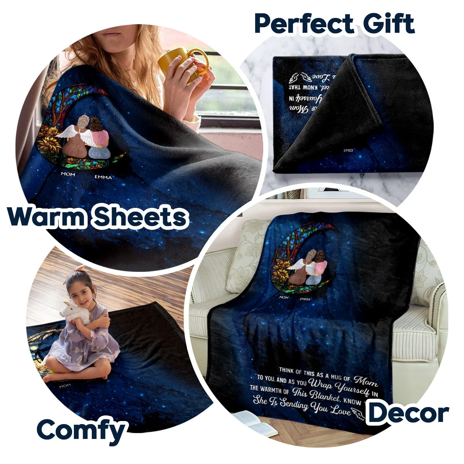 A Hug Of Mom - Memorial Gift For Daughter - Personalized Fleece Blanket - Image 5
