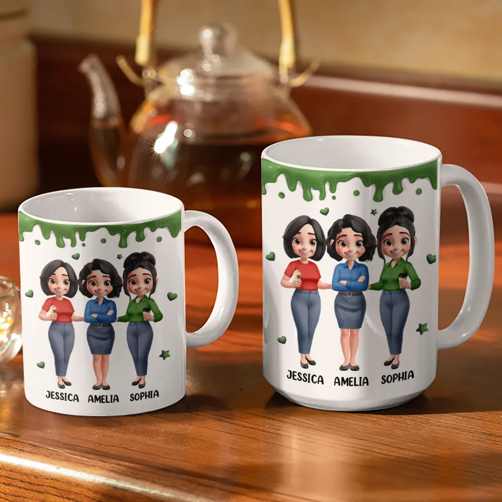 A Job Made Us Coworkers - Personalized White Edge-to-Edge Mug - Image 3